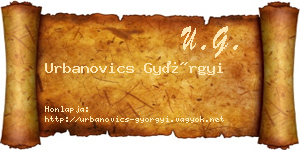 Urbanovics Györgyi névjegykártya